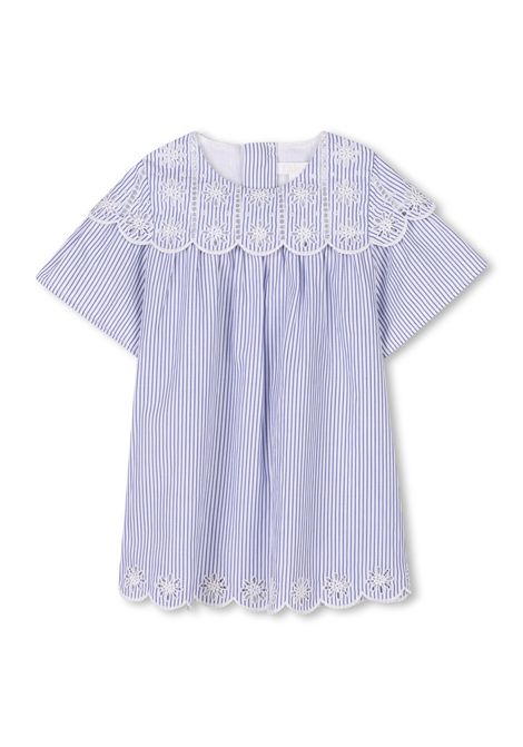 Abito a righe con ricamo a fiori CHLOE' KIDS | C20554N48